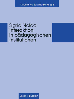 cover image of Interaktion in pädagogischen Institutionen